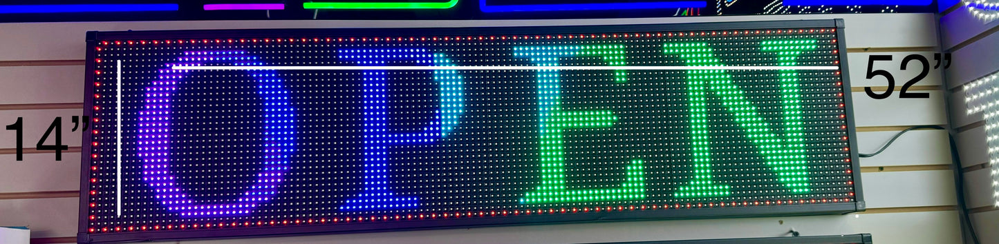 RGB Scrolling Sign 14"x52" with app control