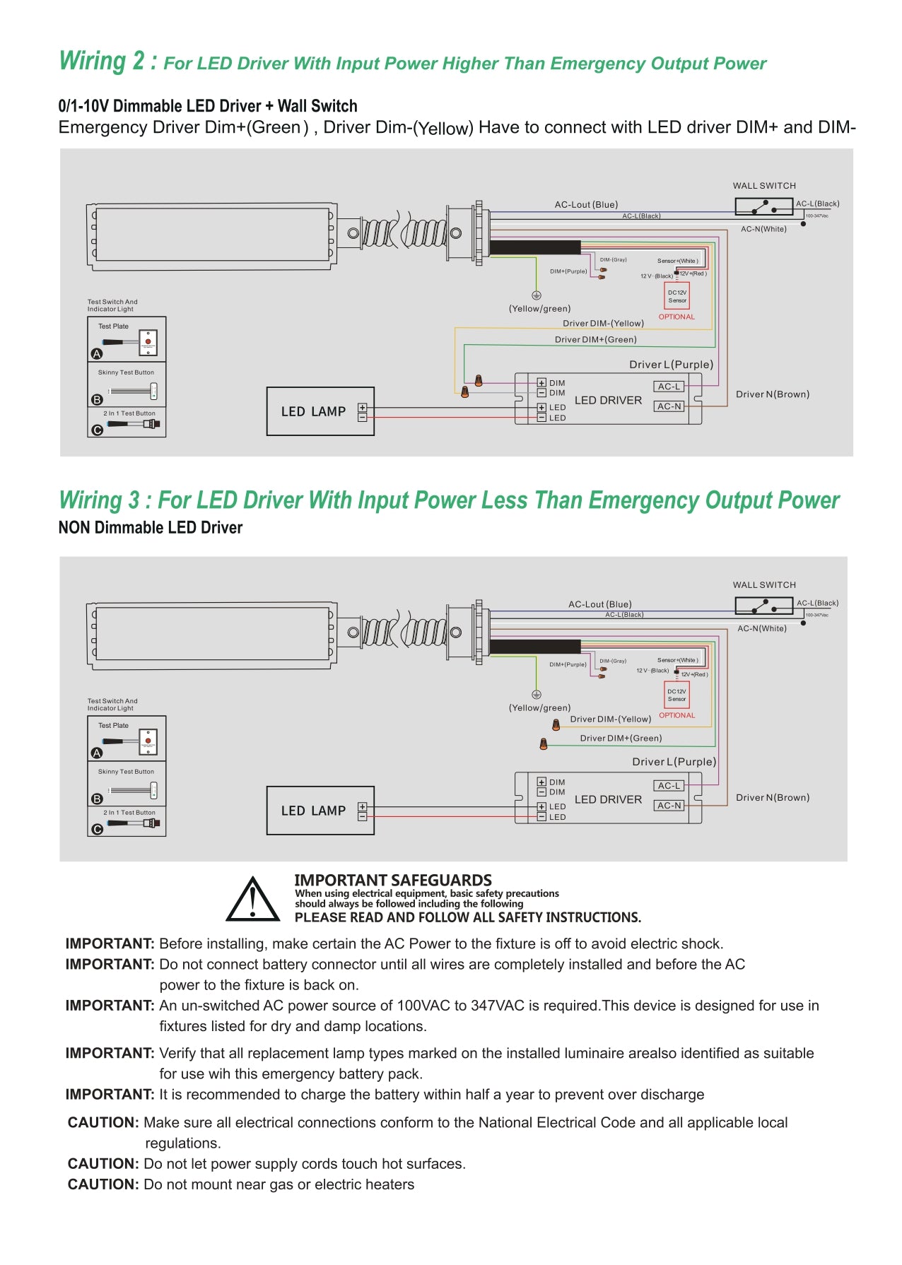 20W LED Emergency Backup Driver AC 120-237V