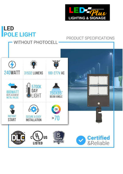 240W Led Shoebox / Pole light 5700K