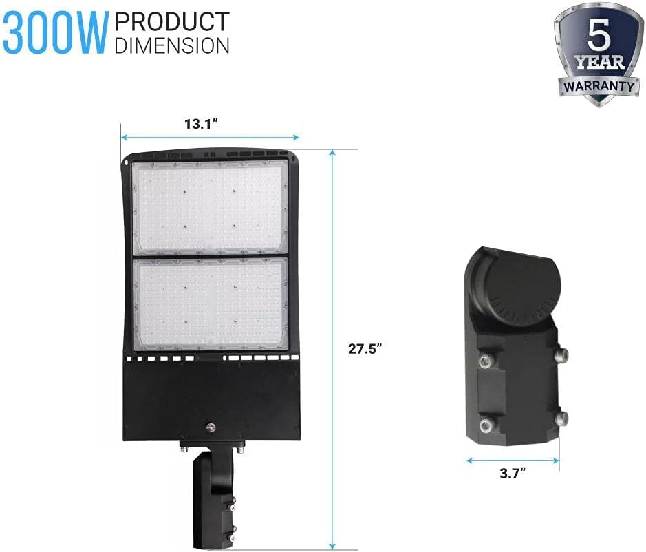 300W Led Shoebox/Pole light 5700K, 110V