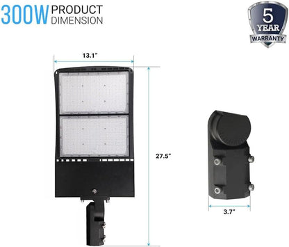 300W Led Shoebox/Pole light 5700K, 110V