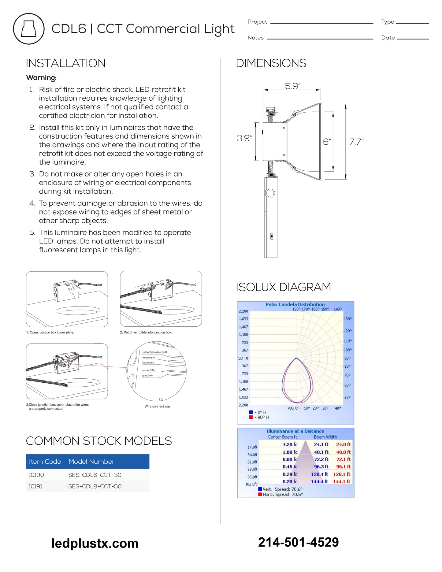 6in Commercial Downlight CCT