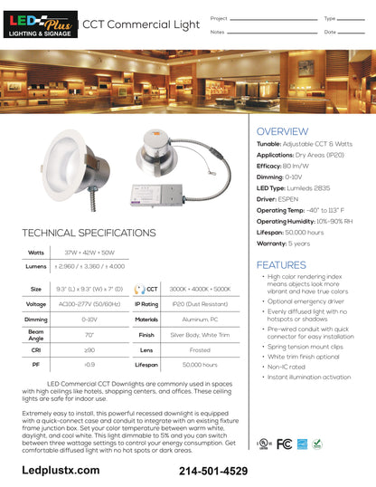 8in Commercial Downlight CCT