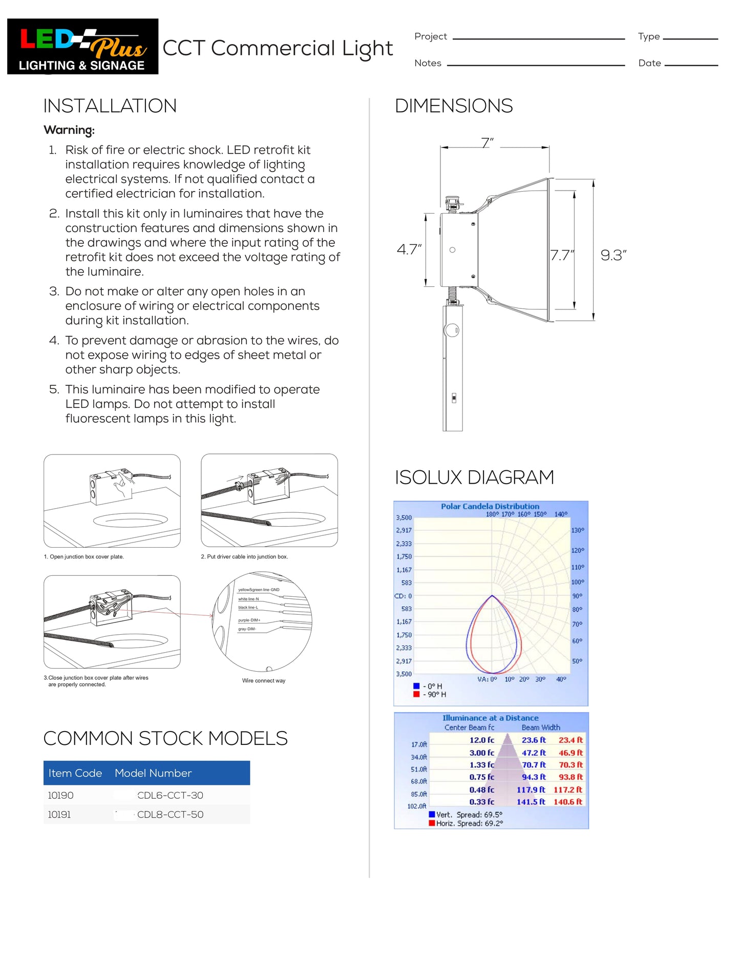 8in Commercial Downlight CCT