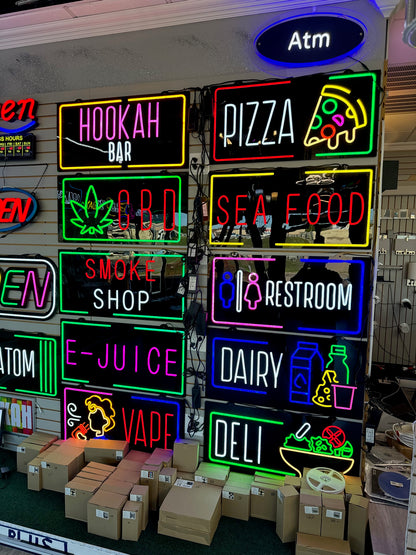 Assorted Neon Signs 30" with power supply and chain