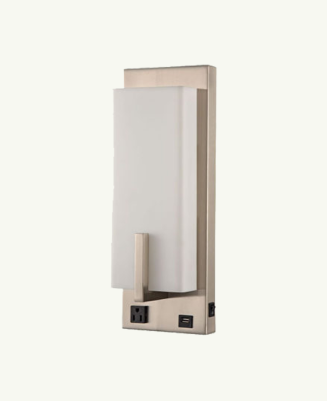 Bedside Wall Sconce for Hotel-Single 15W with power outlet