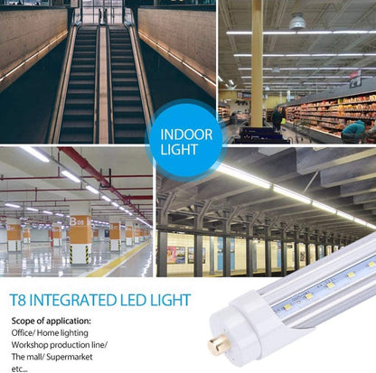 T8 40W 8FT (96″) FA8 Single Pin Led Tube Light Clear Lens, 6000K Ballast Bypass Double Ended Power (25pcs)