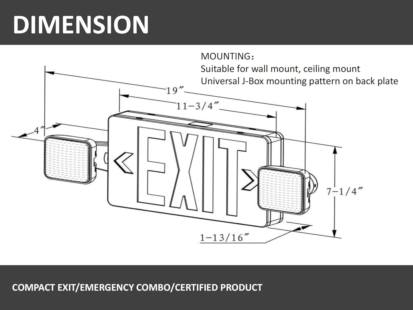 Exit Sign Combo with Lights