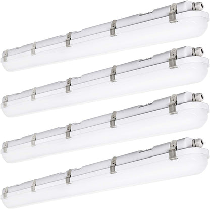 4FT LED Vapor Tight Light 40/50/60W - 3000K/4000K/5000K Selectable Wattage & CCT AC 120~277V (1Pack or 6Pack)